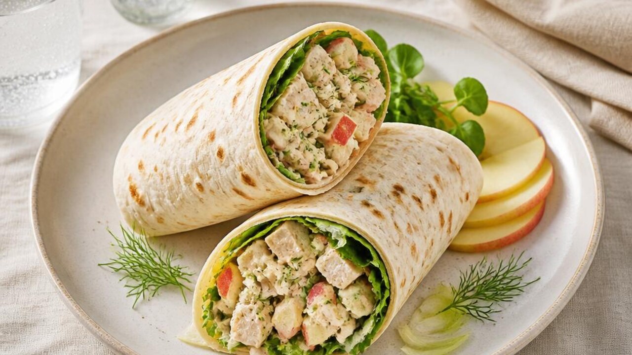 Apple and Fennel Chicken Salad Wraps