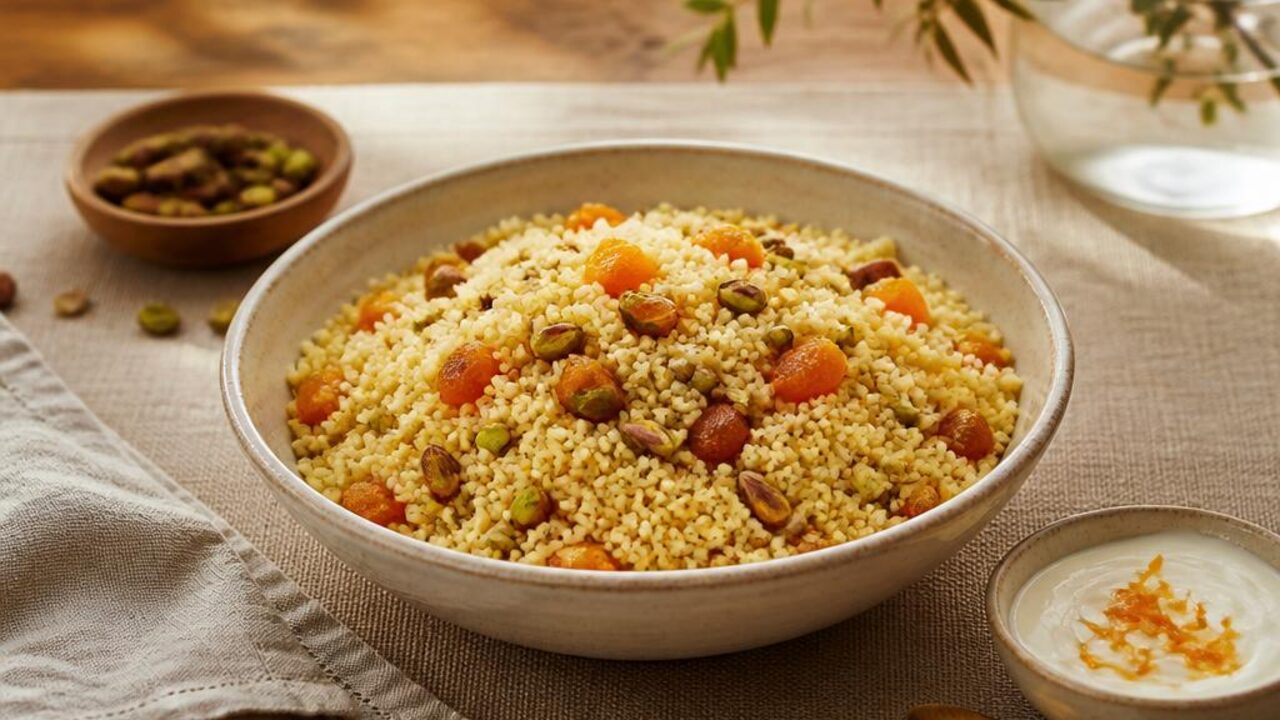 Apricot Pistachio Breakfast Couscous