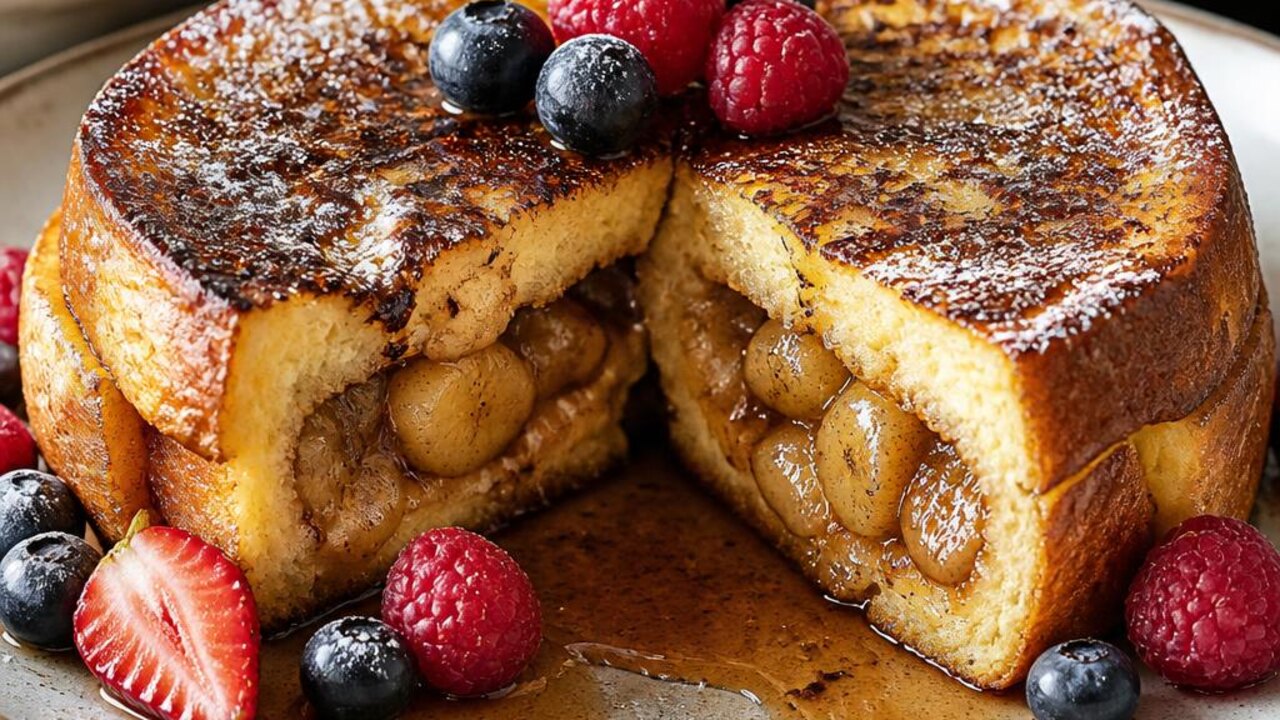 Banana-Stuffed French Toast with Cinnamon