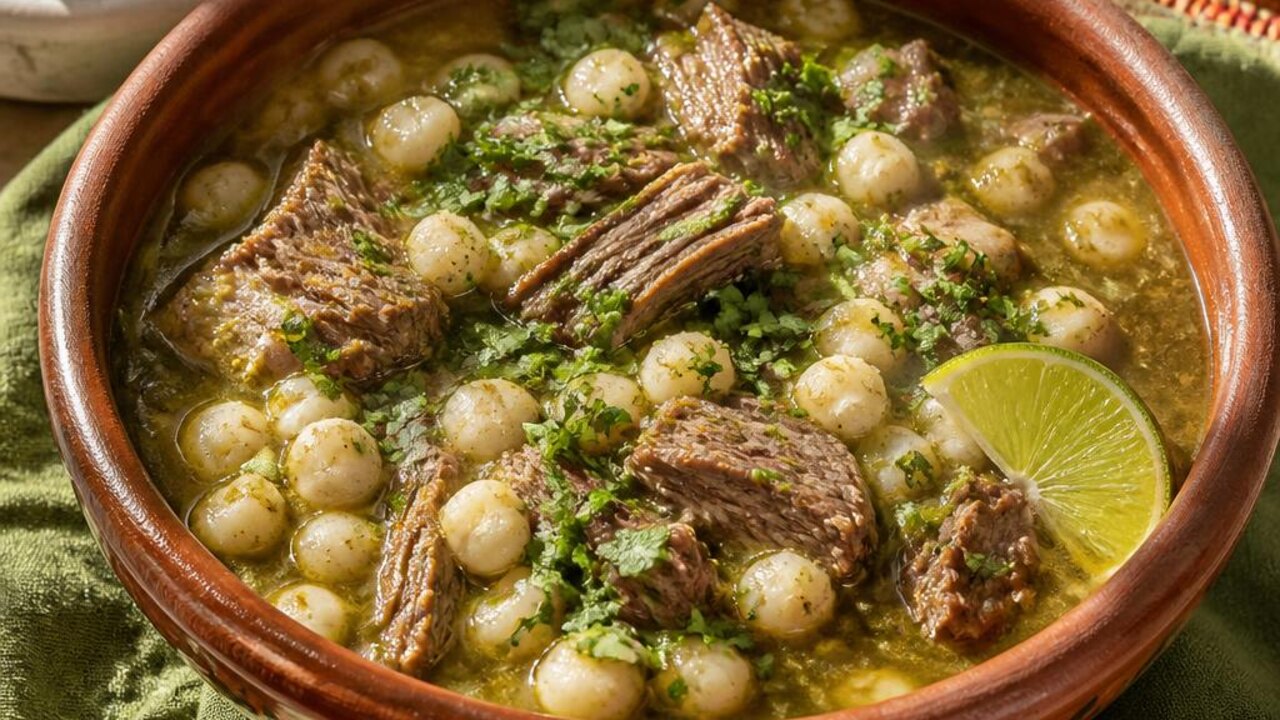 Beef Chile Verde with Hominy