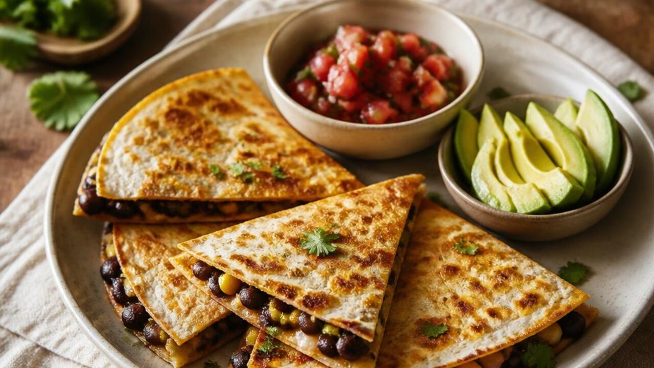 Black Bean and Corn Quesadillas in One Skillet