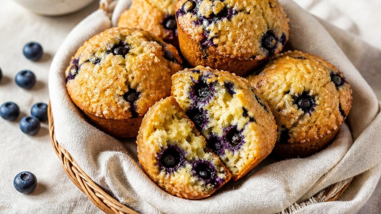Blueberry Cornmeal Breakfast Muffins