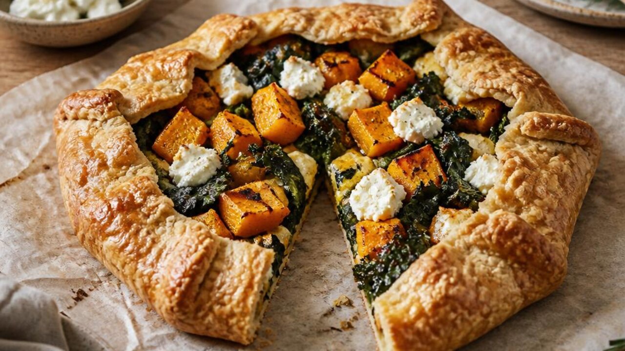 Butternut Squash, Kale, and Goat Cheese Galette