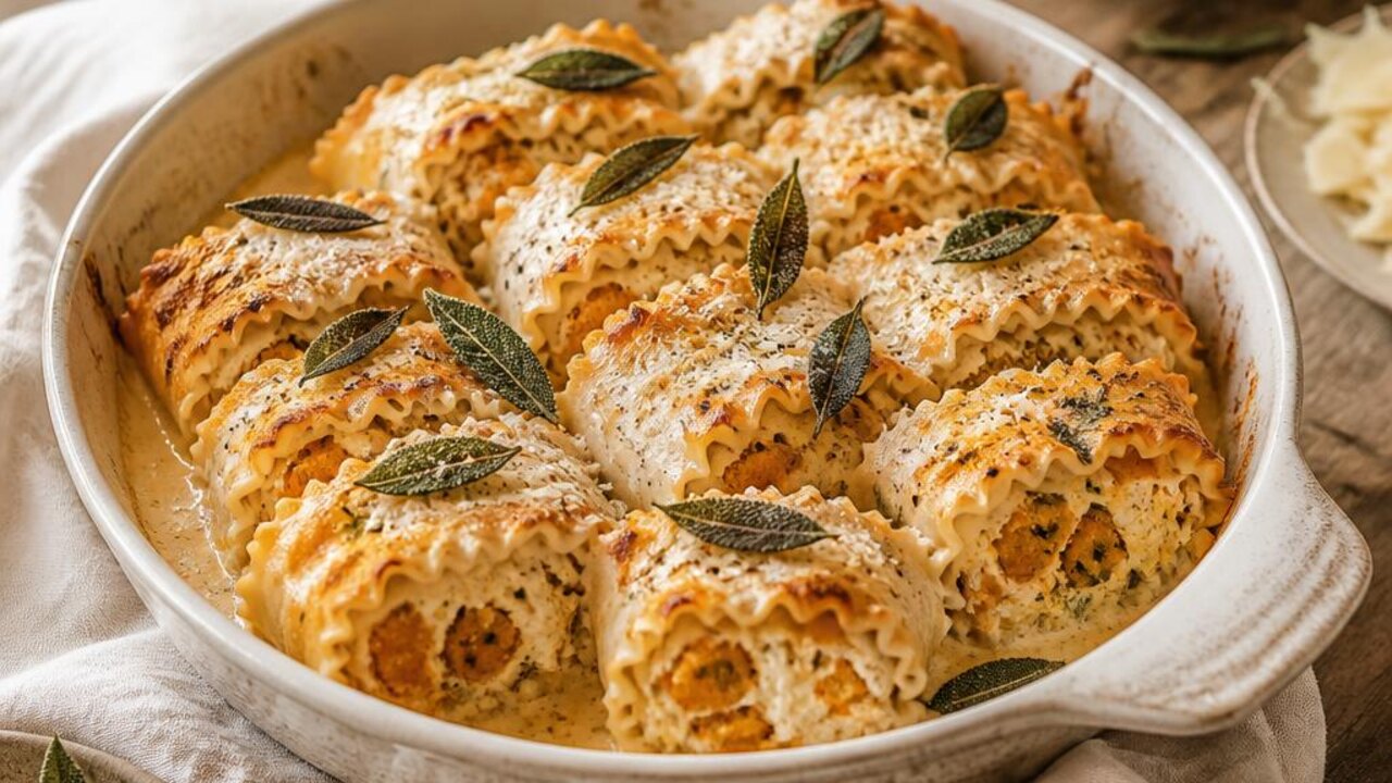 Butternut Squash and Ricotta Lasagna Roll-Ups