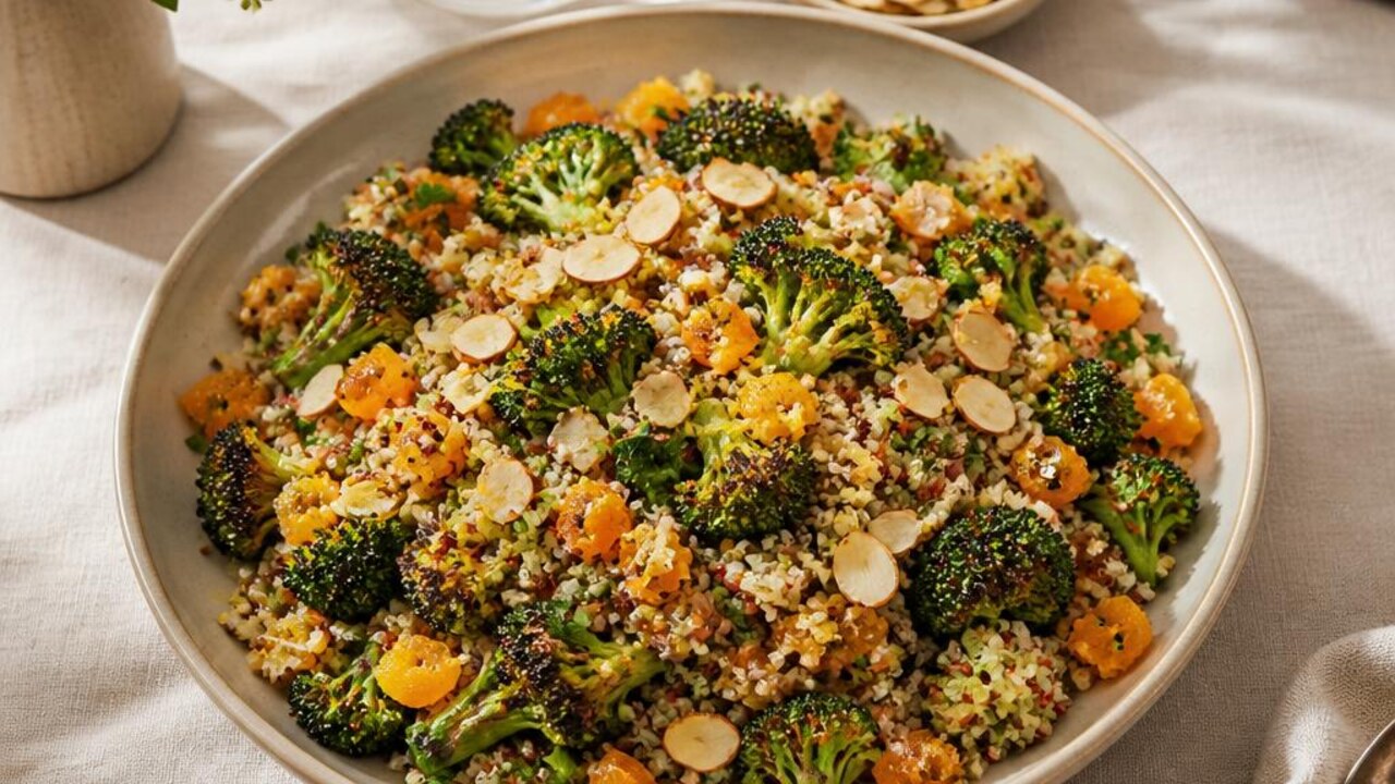 Charred Broccoli and Quinoa Salad with Apricots