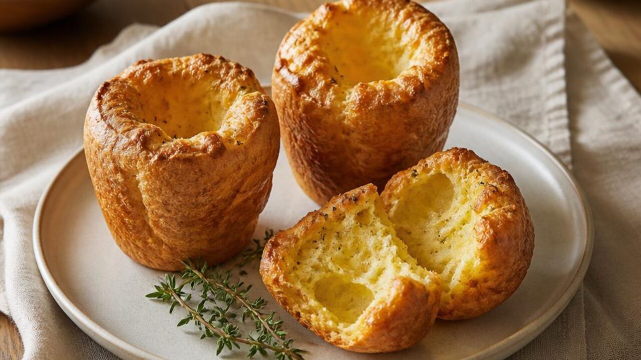 Cheddar Thyme Breakfast Popovers