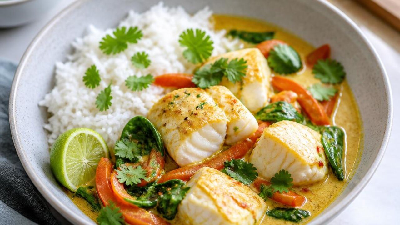 Coconut Curry Cod with Jasmine Rice