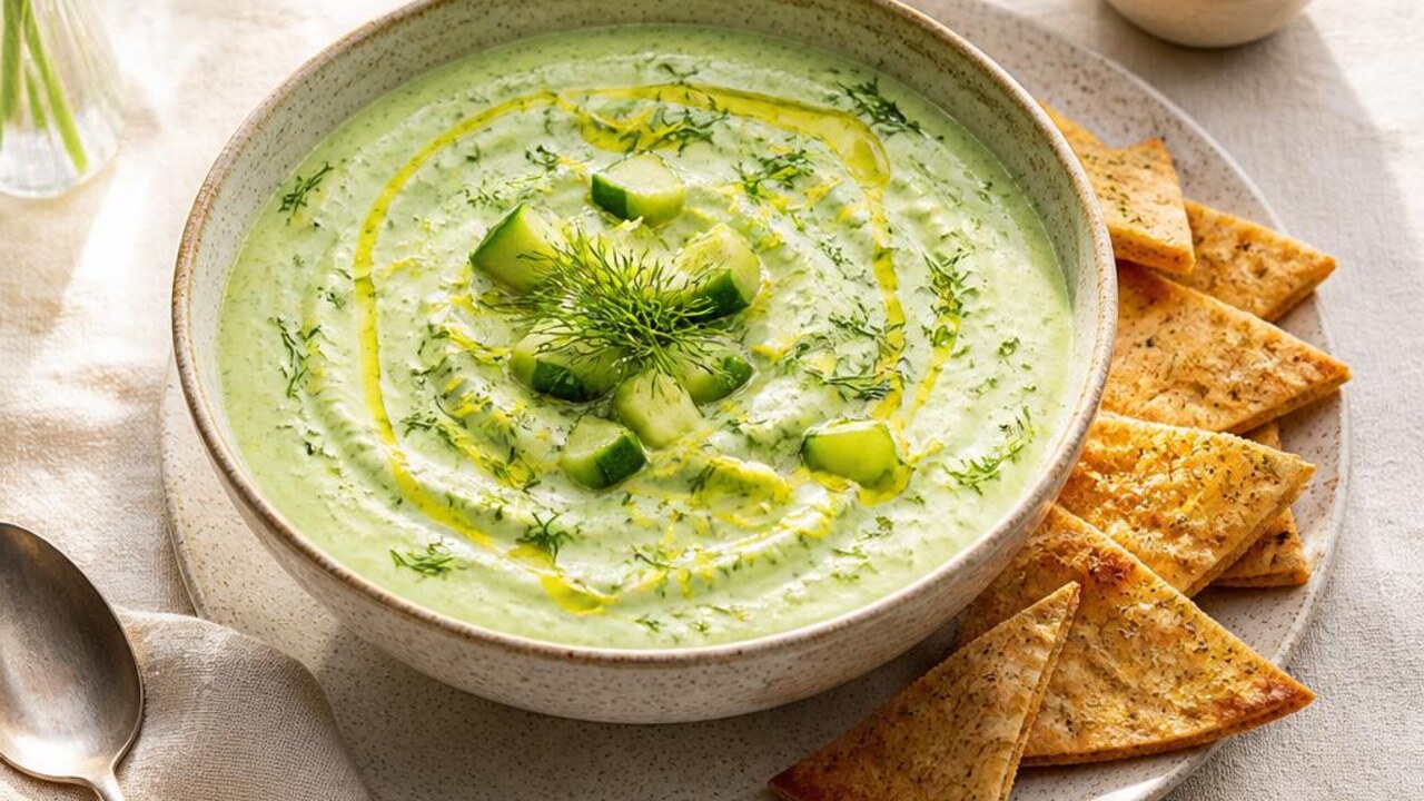 Chilled Cucumber and Avocado Yogurt Soup