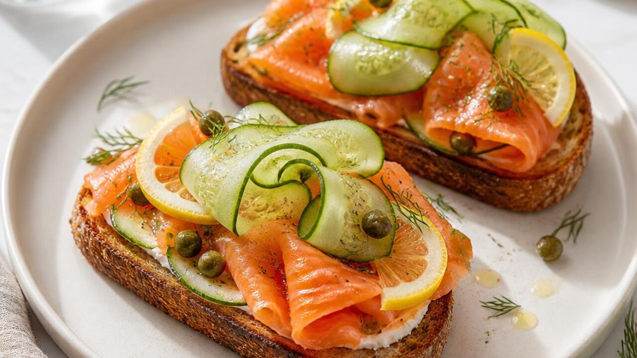 Smoked Salmon and Dill Breakfast Tartines