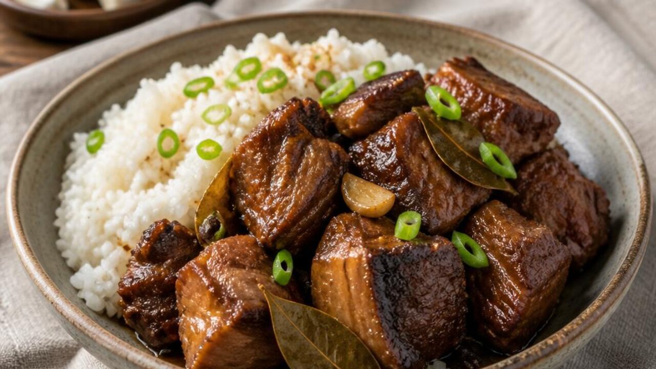 Filipino Pork Adobo with Garlic Rice