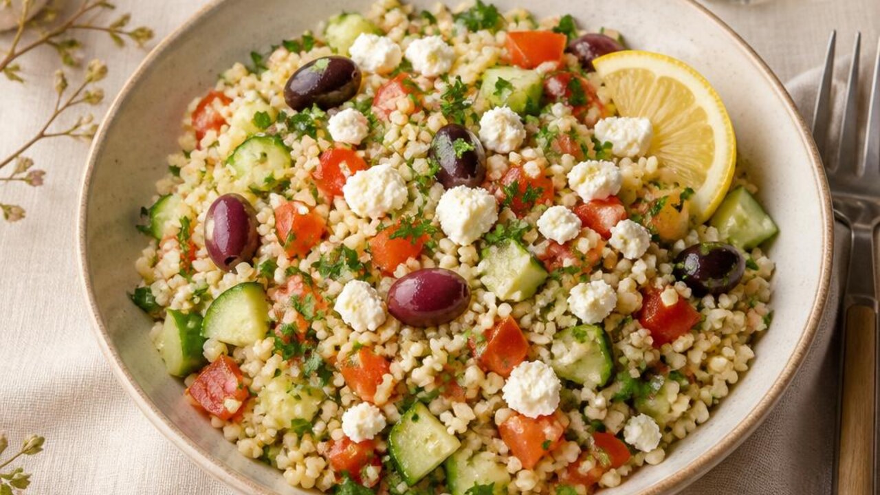 Greek Tomato, Cucumber, and Bulgur Bowls