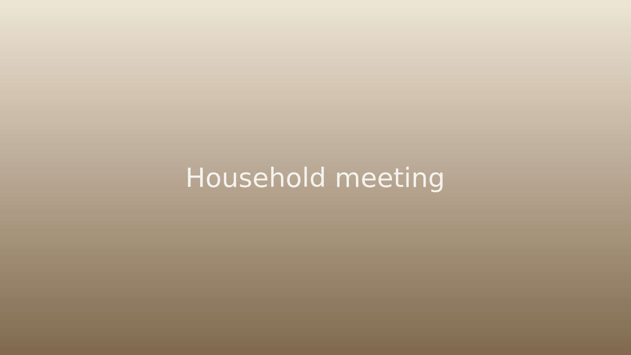 A Lightweight Household Meeting Agenda for Better Coordination