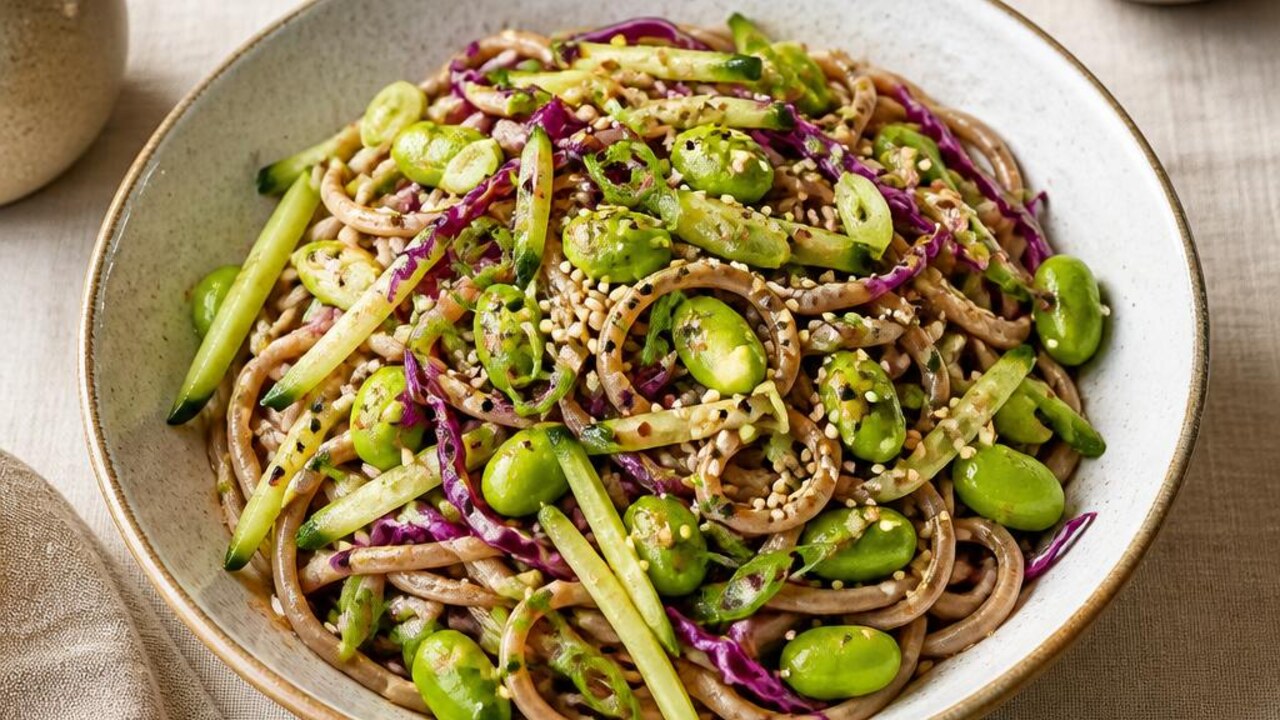 Lemony Soba and Edamame Crunch Salad