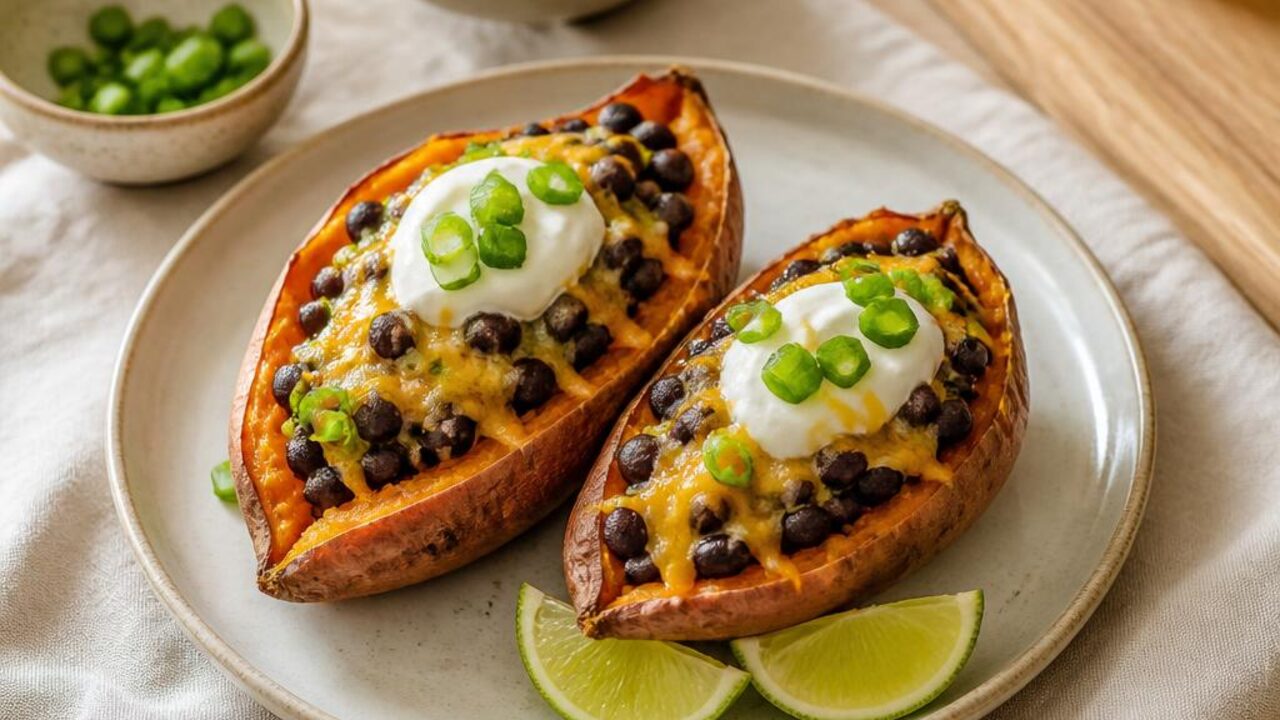 Loaded Sweet Potato Breakfast Boats