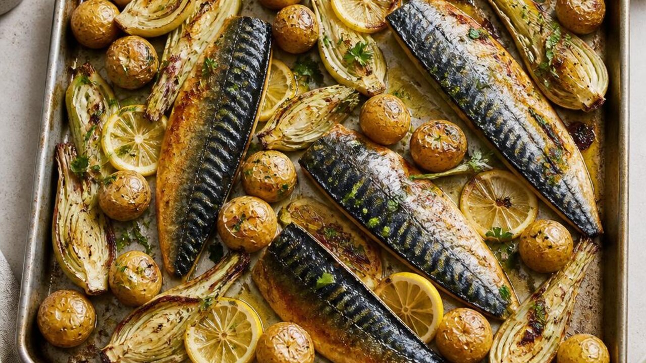 Roasted Mackerel with Fennel and Potatoes