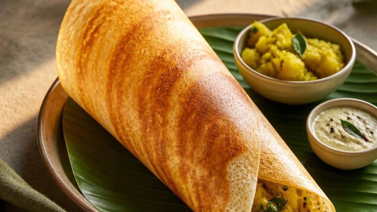 Masala Dosa with Spiced Potato Filling