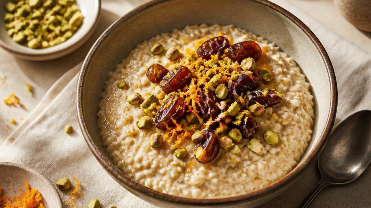 Creamy Millet Porridge with Dates and Pistachios