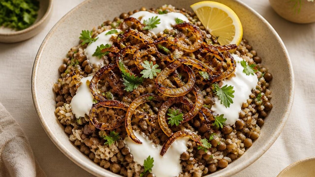 Mujadara with Lentils, Rice, and Caramelized Onions