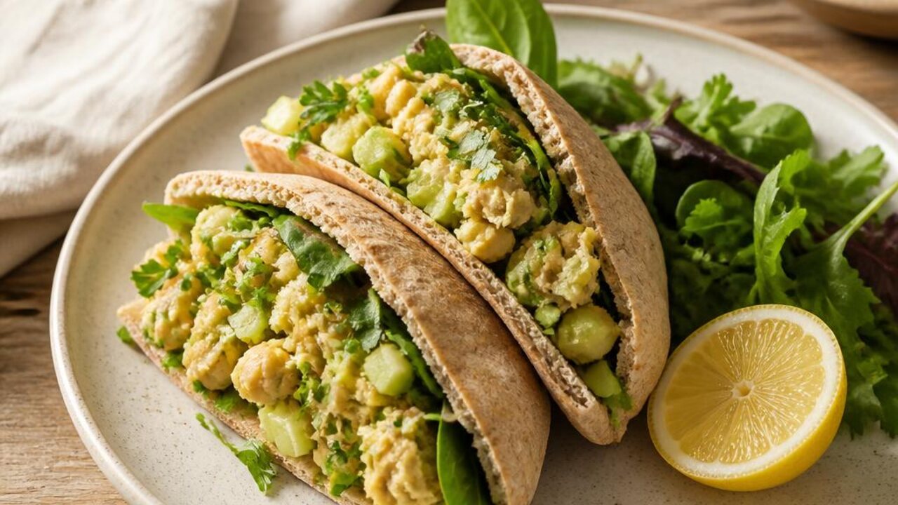 No-Cook Chickpea Salad Pitas for an Easy Lunch