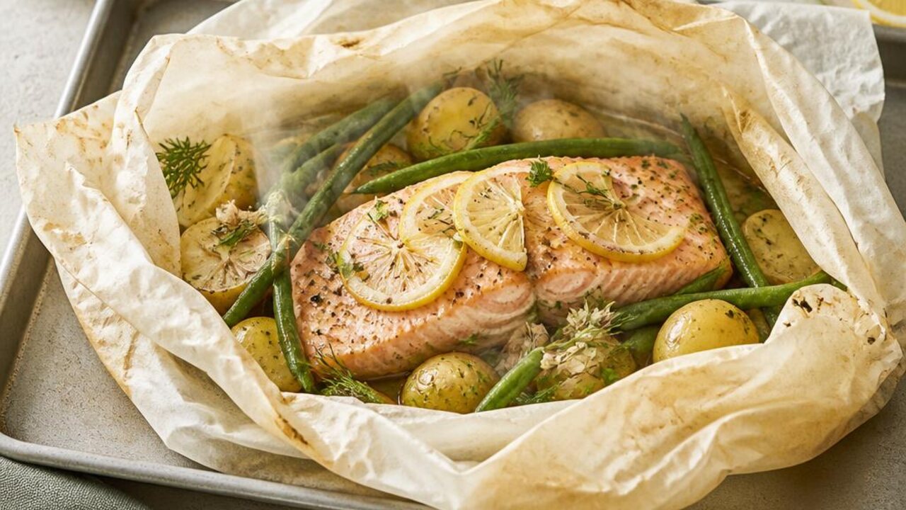Parchment Salmon and Potato Packets