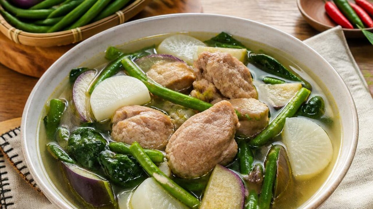 Pork Sinigang with Tamarind and Vegetables