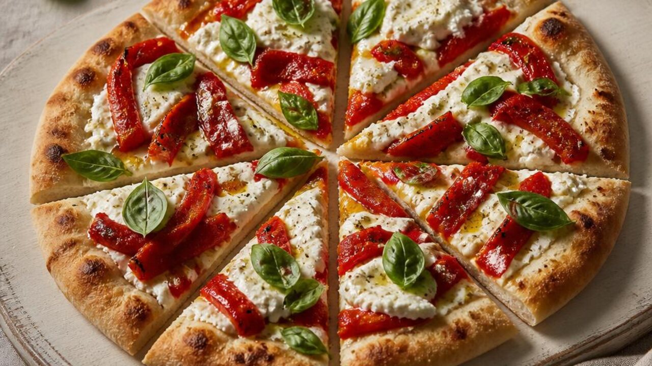 Roasted Pepper and Ricotta Flatbread