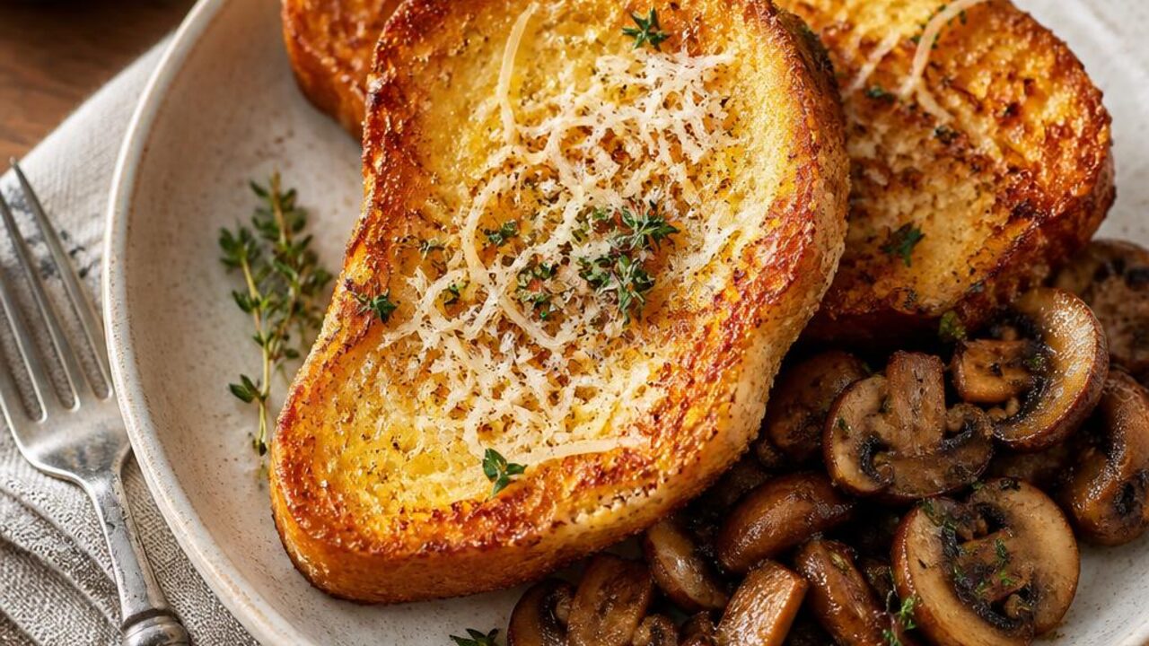 Savory Parmesan French Toast with Mushrooms