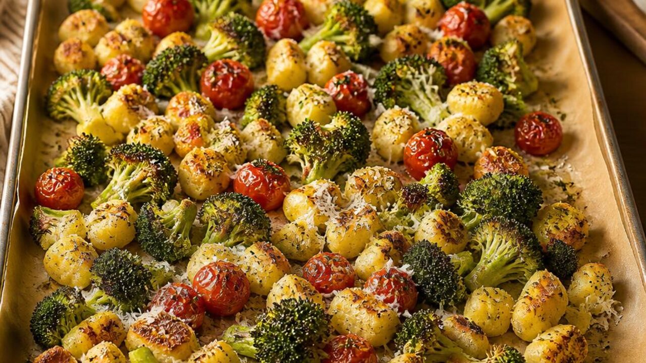 Sheet-Pan Gnocchi with Broccoli and Tomatoes