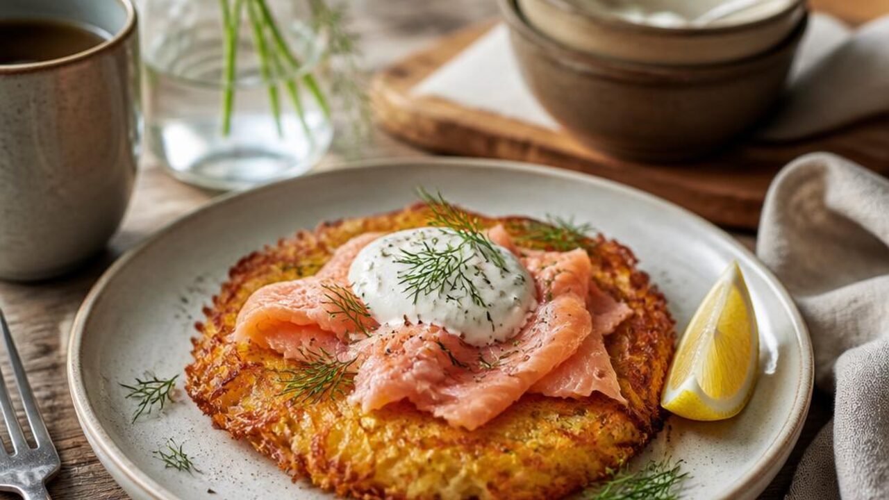 Crisp Potato Rosti with Smoked Trout