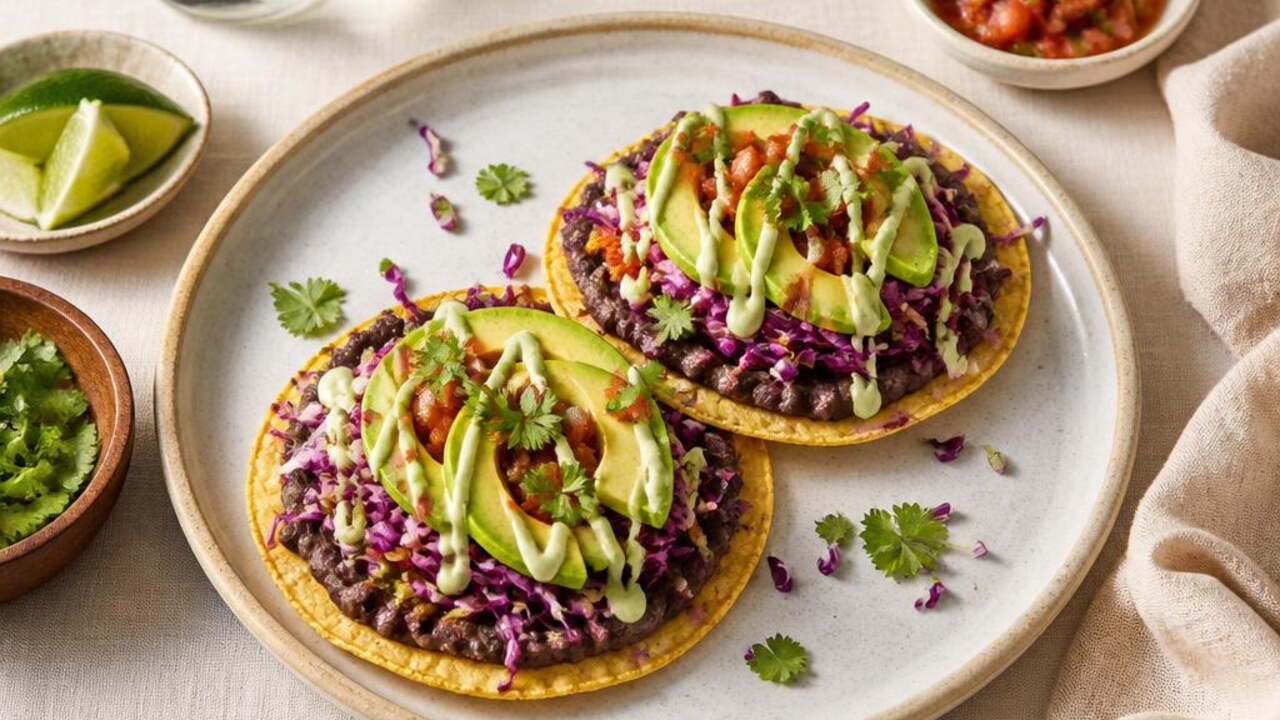 Smoky Black Bean and Avocado Tostadas