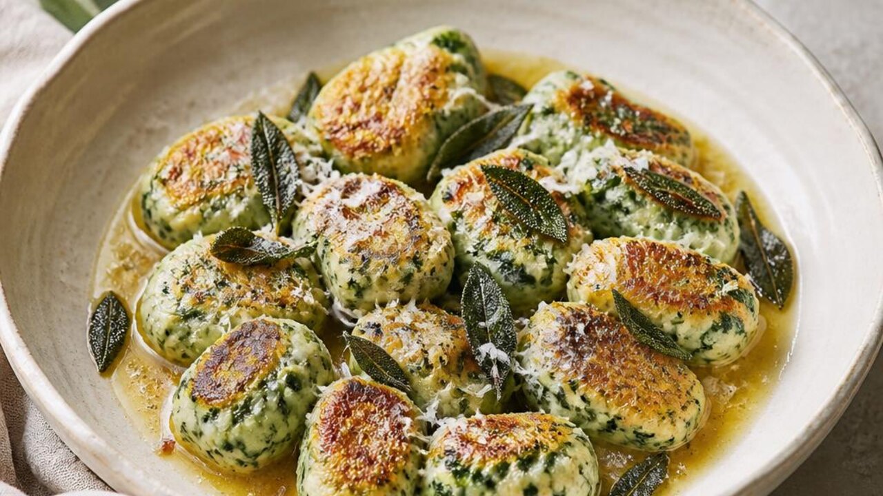 Spinach and Ricotta Gnudi with Browned Butter