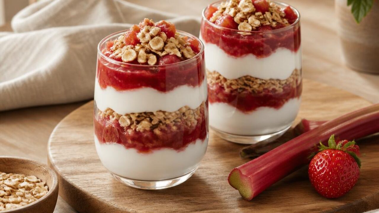 Strawberry Rhubarb Yogurt Parfaits