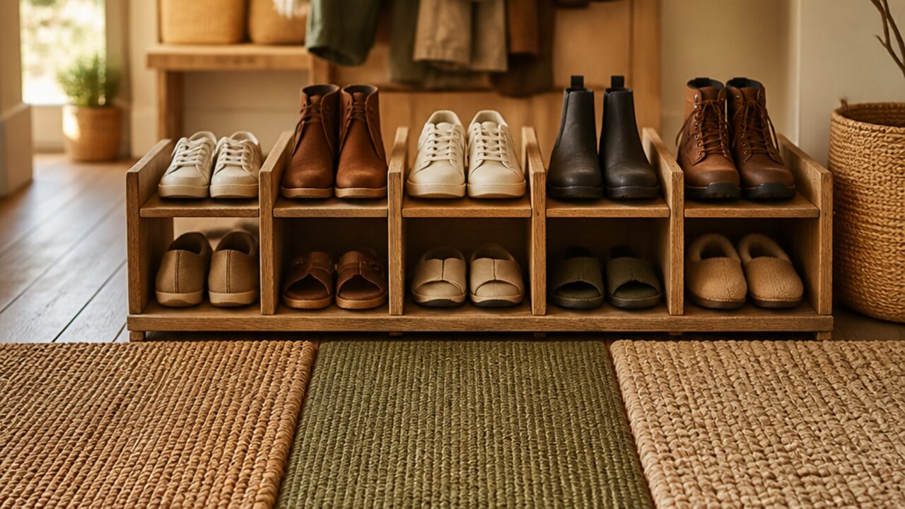 Use Clear Shoe Zones in a Shared Entryway