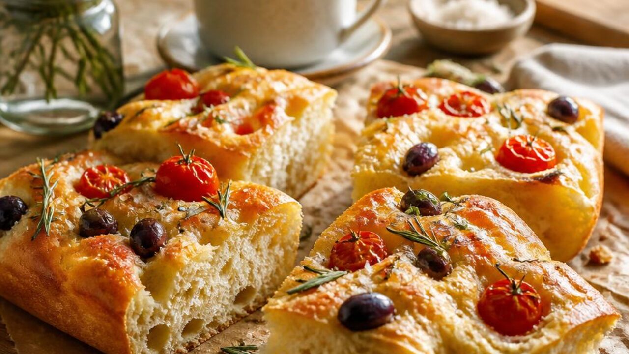 Tomato and Olive Breakfast Focaccia