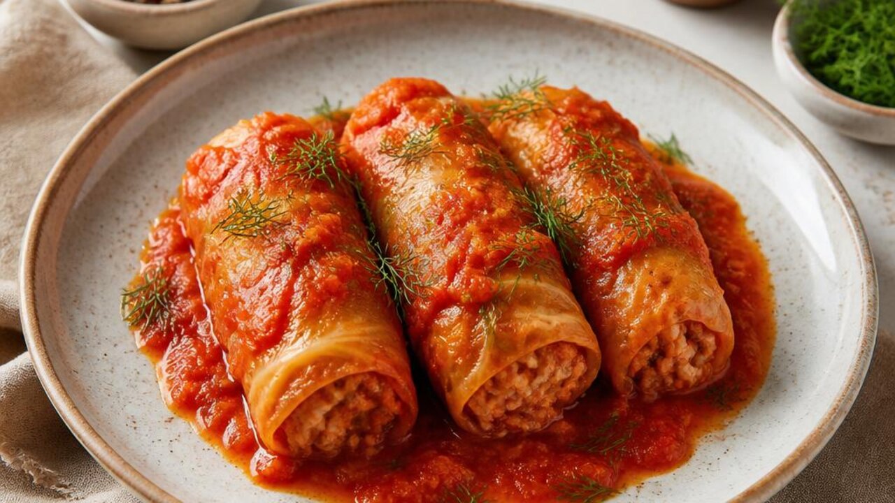 Turkey Cabbage Rolls in Tomato Sauce