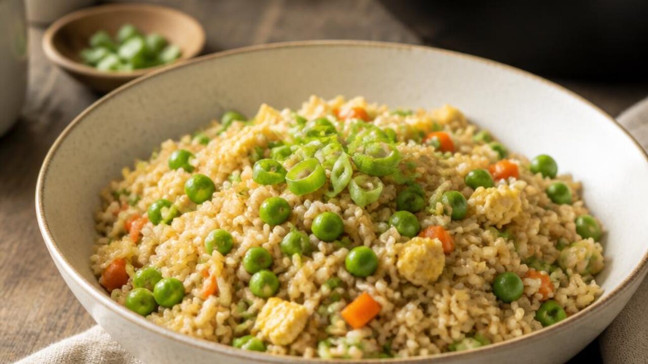 Vegetable Egg Fried Rice from Leftover Rice
