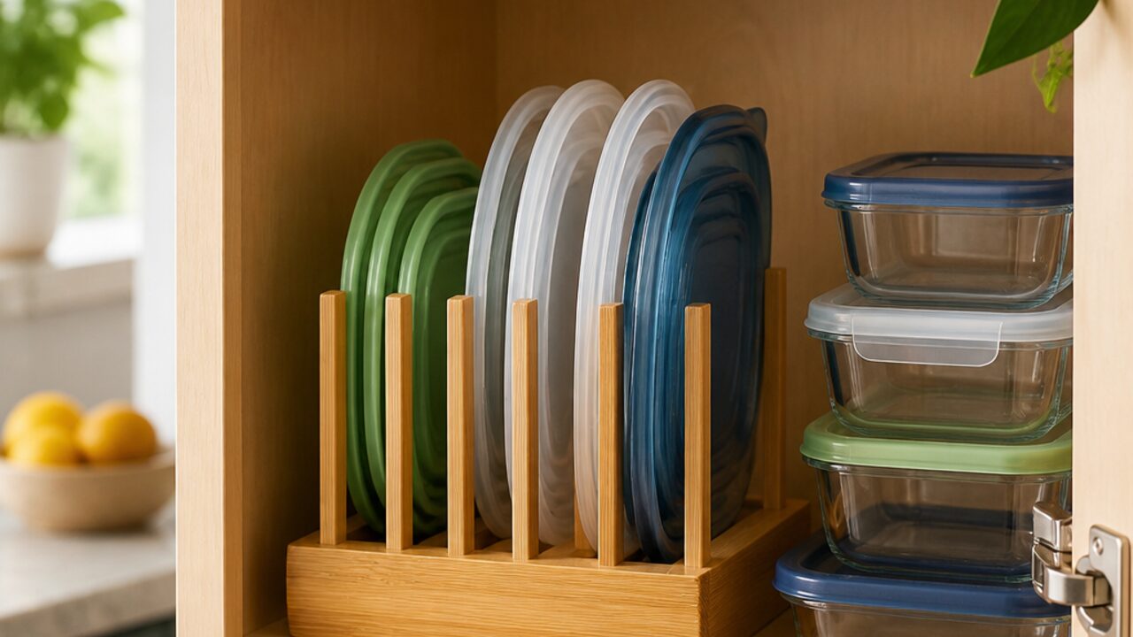 Store Food Container Lids Vertically