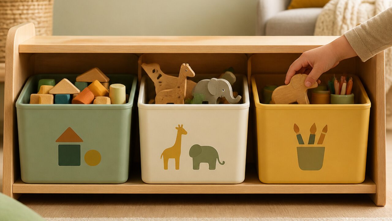 Use Picture Labels for Kids' Toy Storage