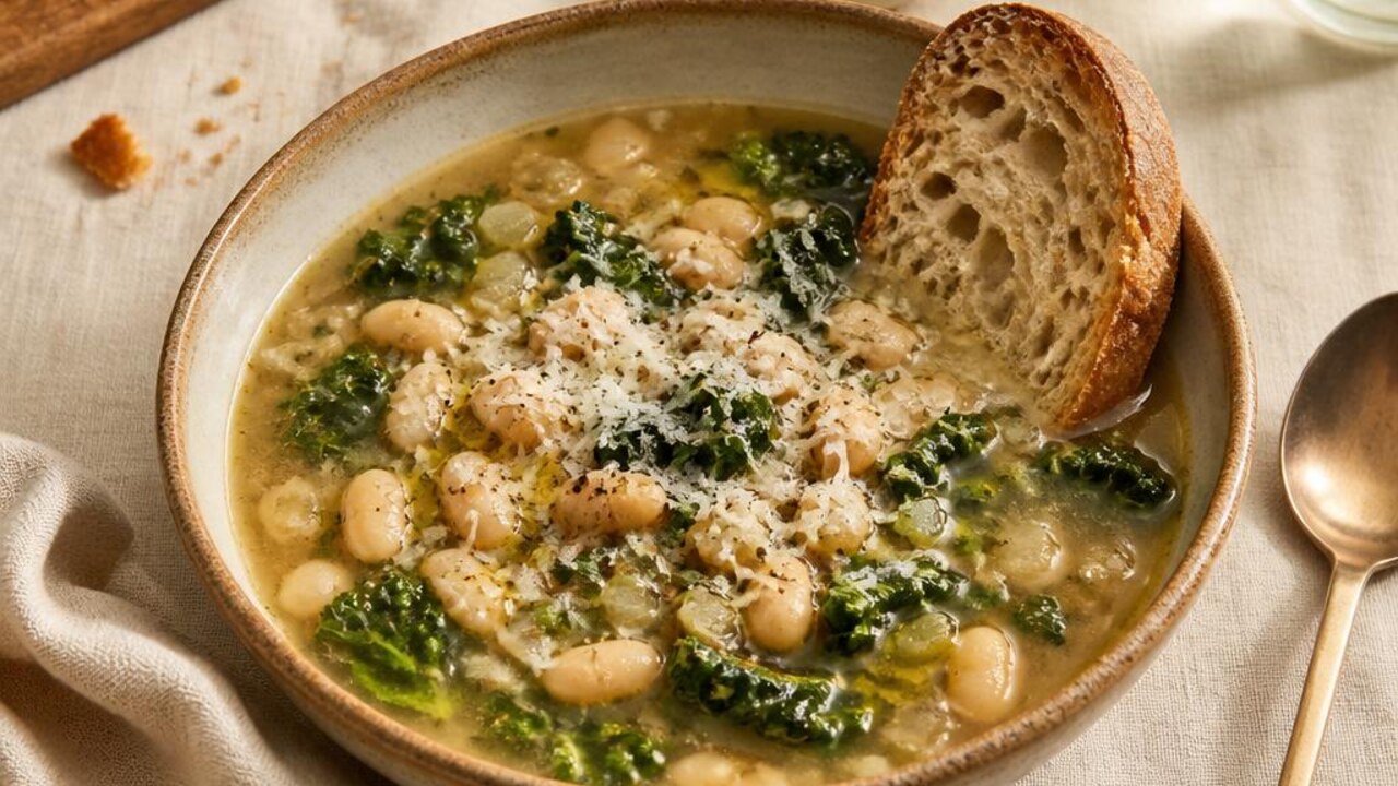 White Bean and Kale Soup with Parmesan